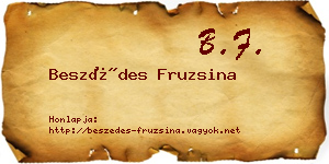 Beszédes Fruzsina névjegykártya